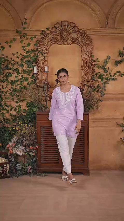 Embroidered Short Tops for Office and Everyday Wear